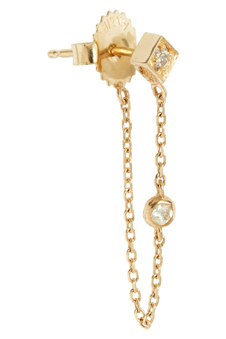 Cléo Rhombus Chain Drop Earrings, Alternate, color, YELLOW GOLD
