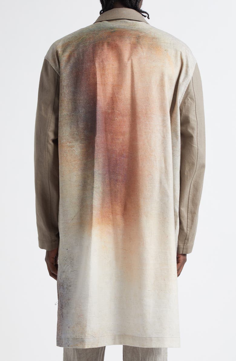 Undercover Bosisio Raglan Sleeve Cotton Blend Coat, Alternate, color, Grey/ Beige Base