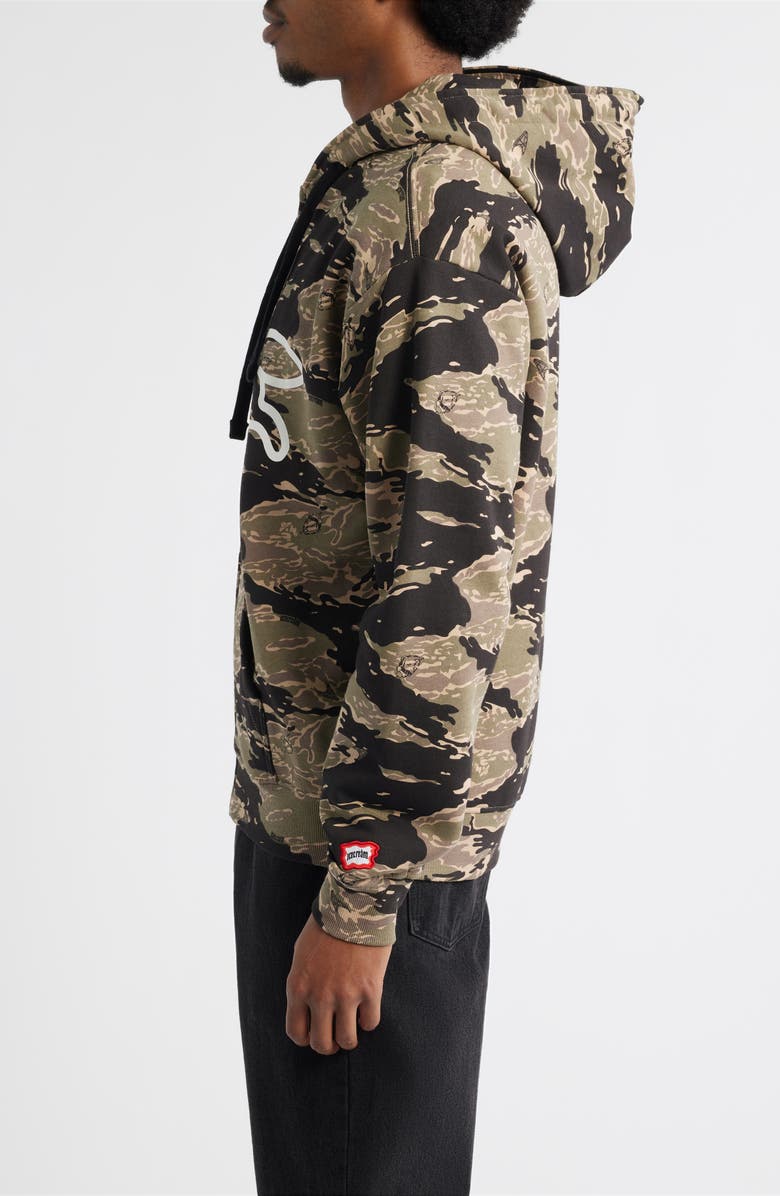 ICECREAM Tiger Zip-Up Cotton Graphic Hoodie, Alternate, color, Camo