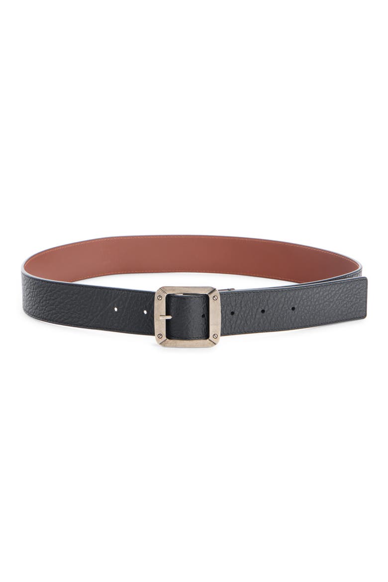 Reversible Leather Belt, Main, color, BLACK/ BROWN