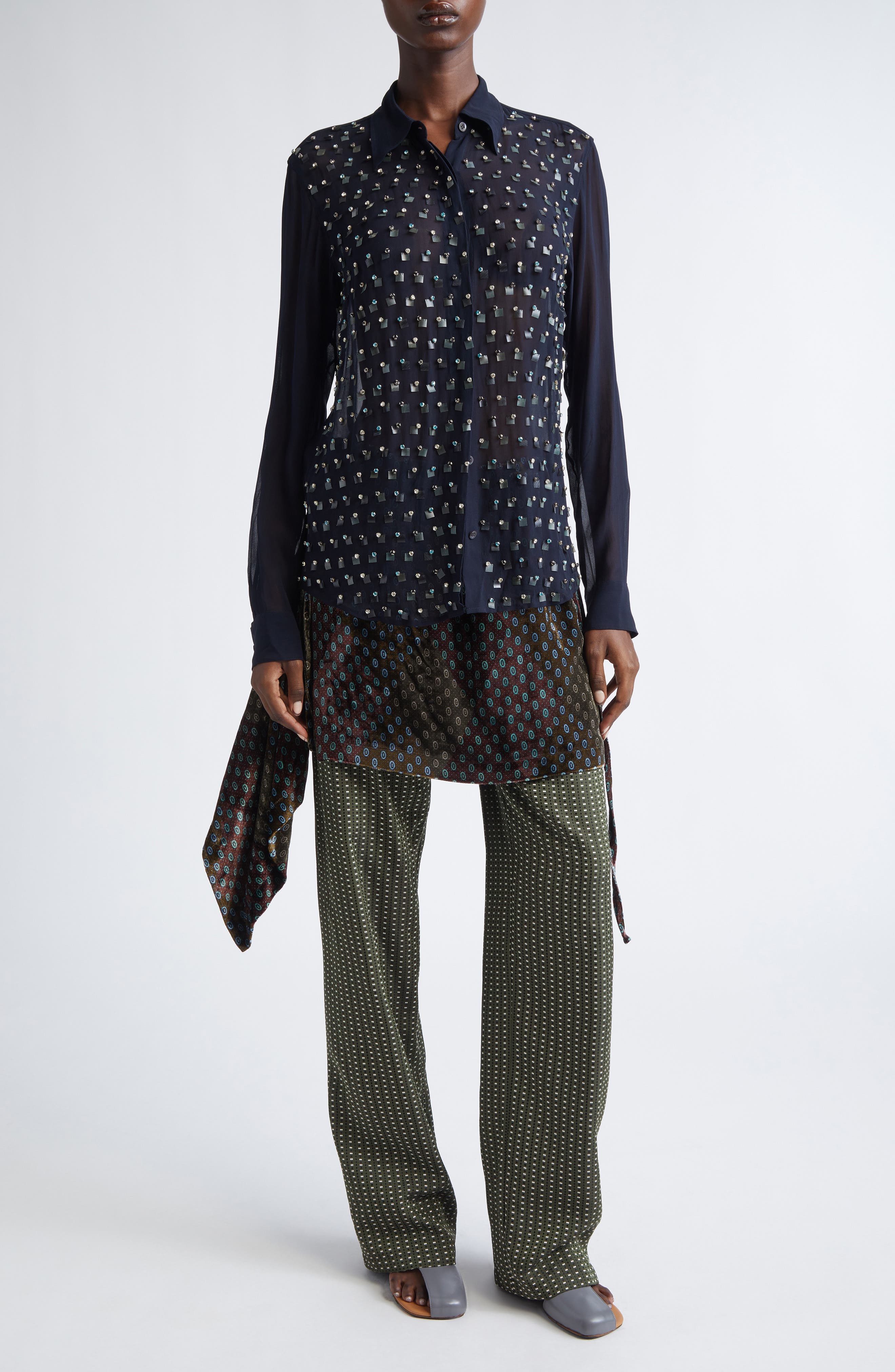 Chowyowy Embellished Button-Up Shirt - image 2