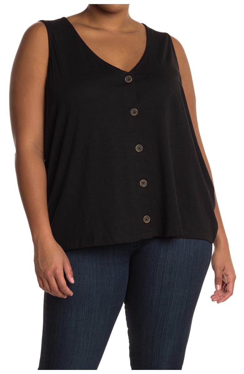 Sanctuary Button Front Knit Tank, Main, color, 