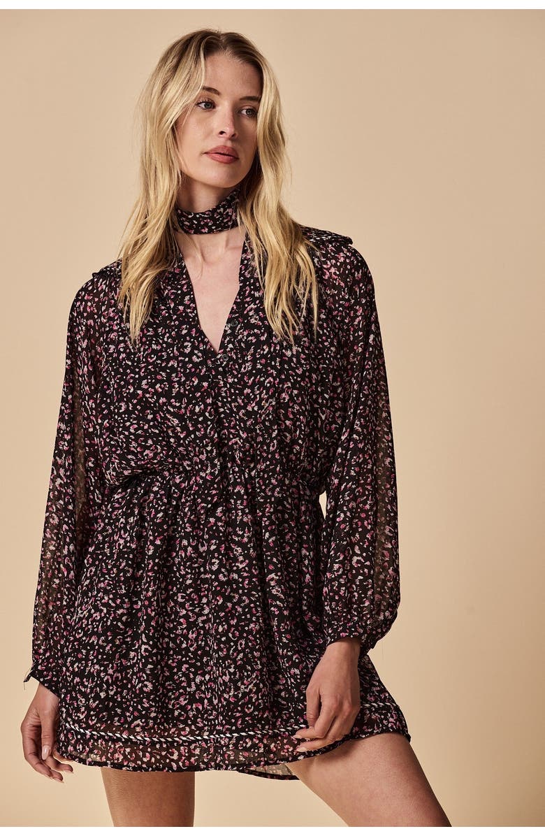 The Shirt by Rochelle Behrens The Taylor Dress, Main, color, Black/Pink Floral