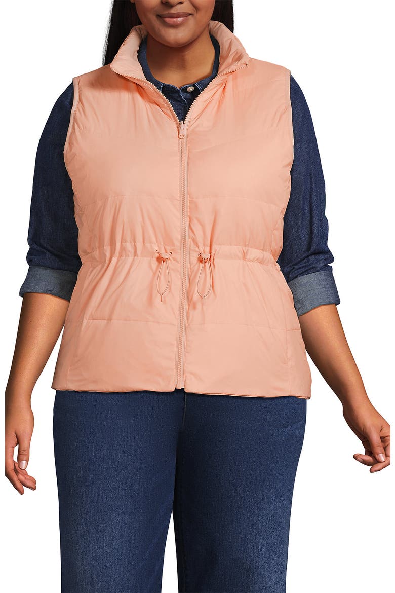 Wanderweight Reversible Packable Down Vest, Main, color, Pink/Sweet Mango Colorblock