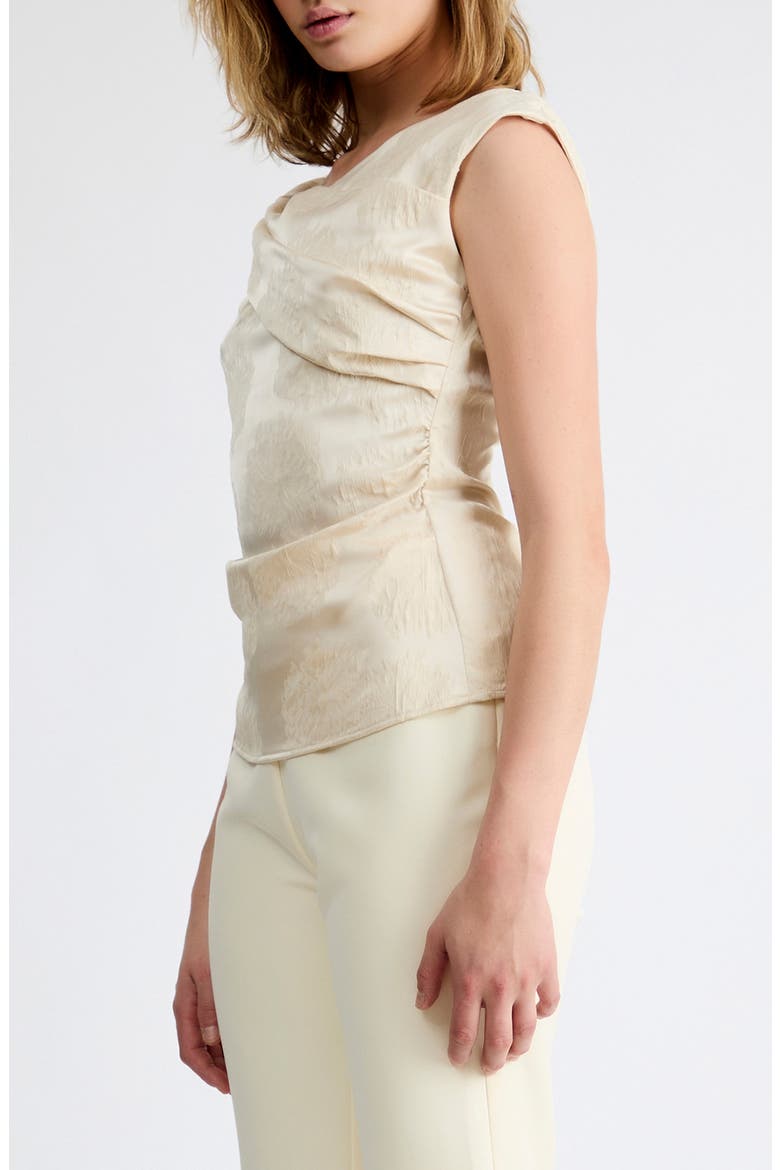 Isla Satin Asymmetric Neck Top, Alternate, color, BEIGE