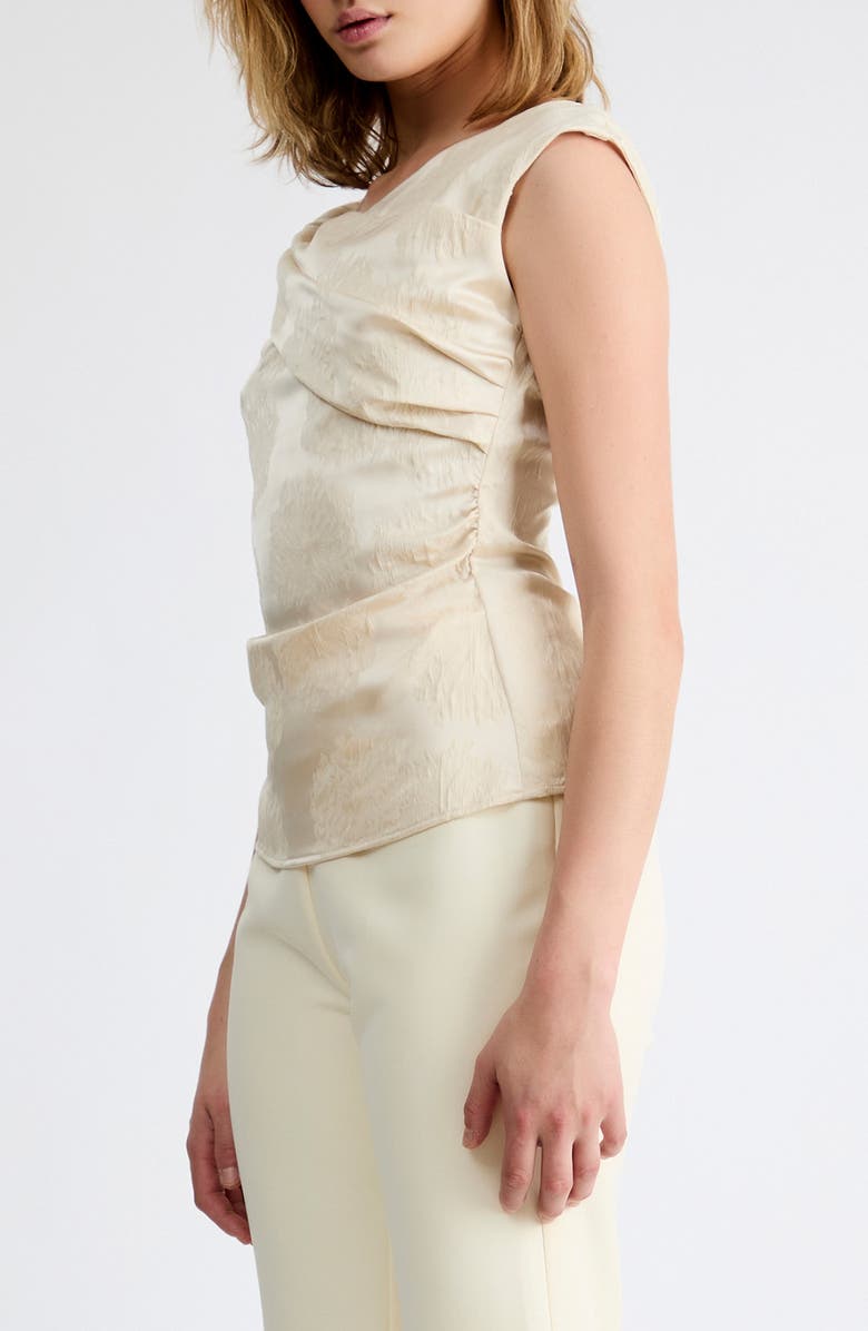 Extro & Vert Isla Satin Asymmetric Neck Top, Alternate, color, Beige