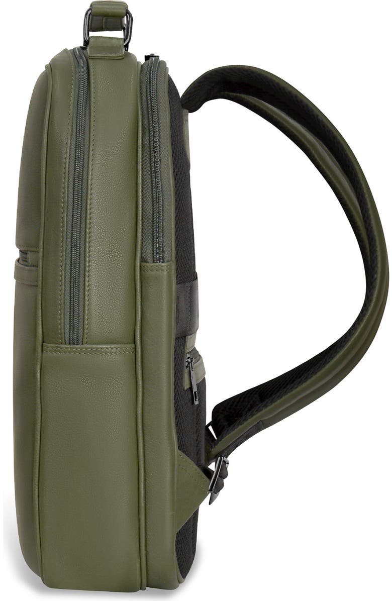 CHAMPS Compact Leather Travel Backpack, Alternate, color, Khaki