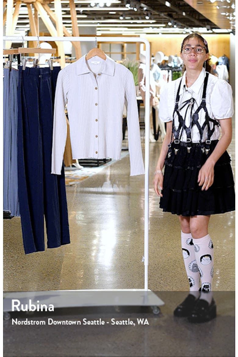 Front Button Rib Polo Top video