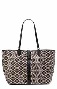large spade floral jacquard tote