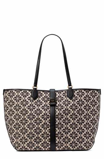 large spade floral jacquard tote