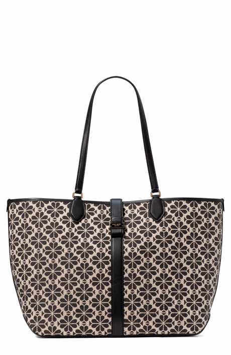 large spade floral jacquard tote