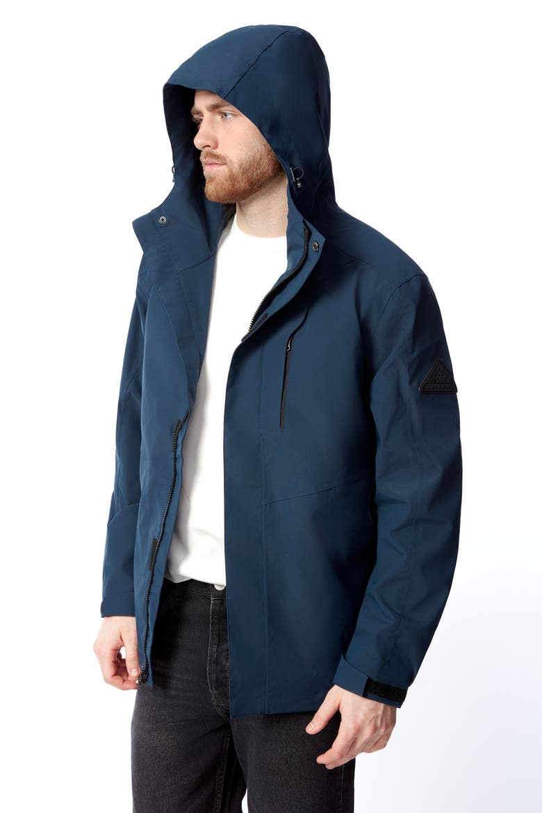 Hudson - Waterproof Hooded Rain Jacket, Alternate, color, NAVY