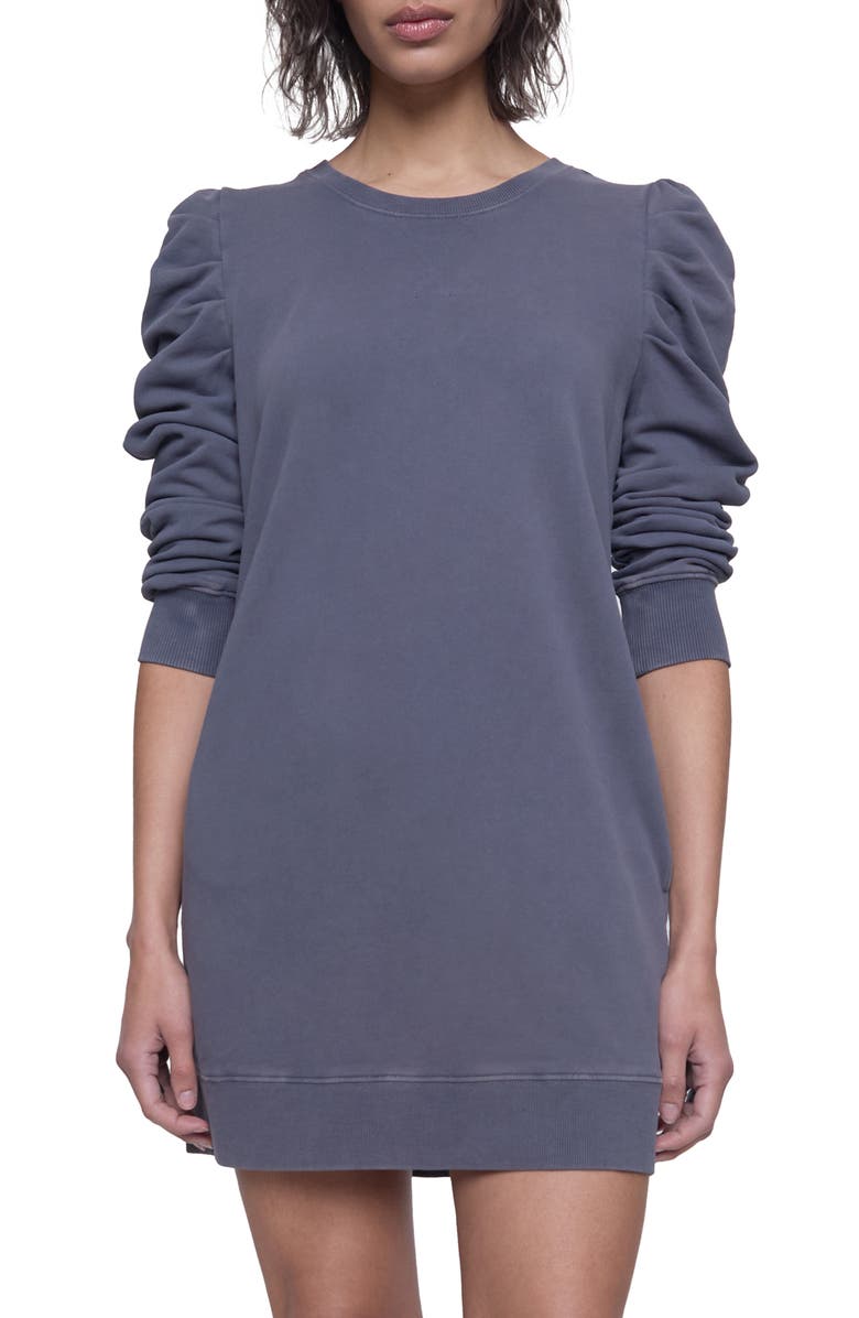 Rebecca Minkoff Janine Ruched Sleeve Sweatshirt Minidress, Main, color, 