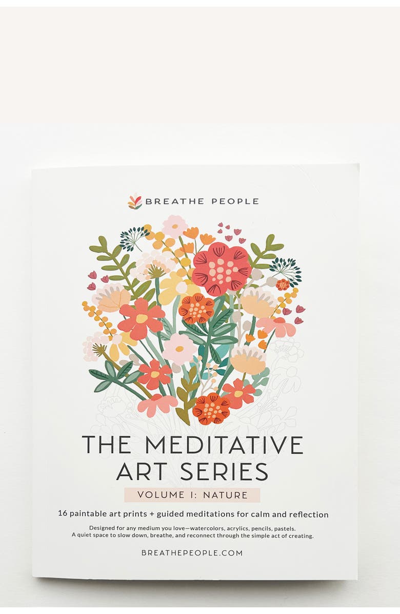 Breathe People Meditative Art Workbook + Acrylics, Main, color, White