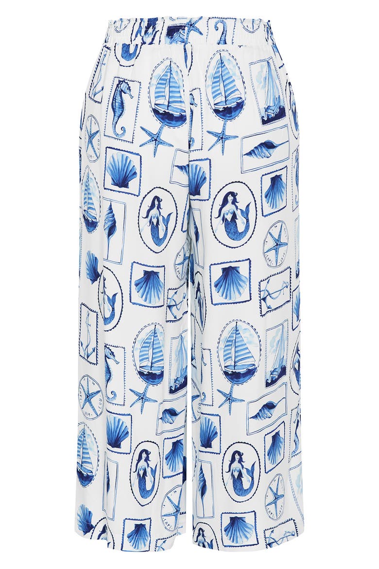 Liana Print Wide Leg Pants, Alternate, color, AMALFI POSTCARD