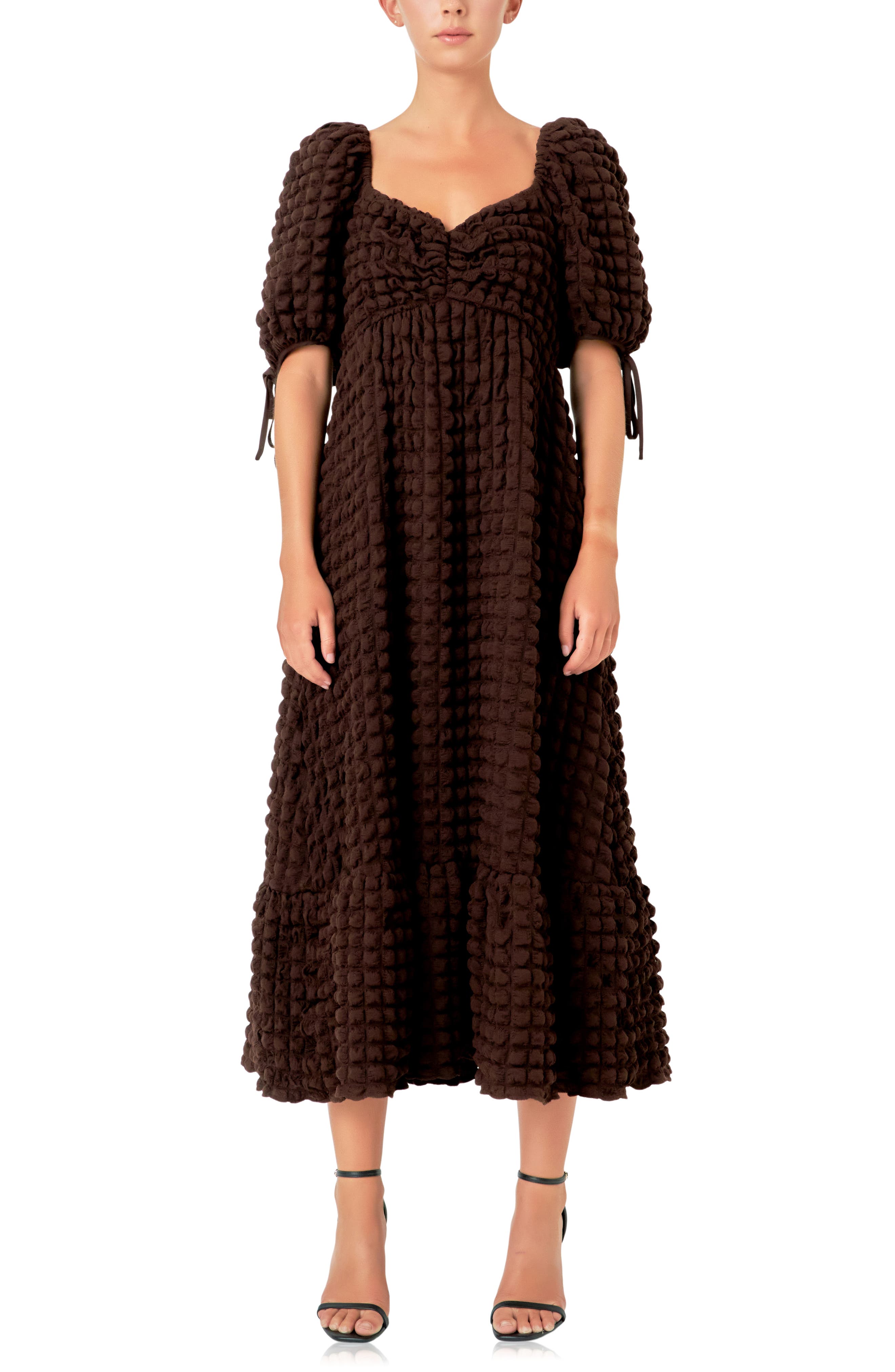 Texture Puff Sleeve Maxi Dress - image 3
