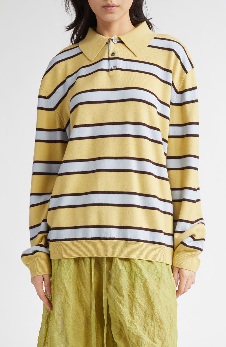 ZANKOV Ryan Stripe Merino Wool Polo Sweater, Main, color,