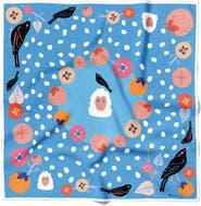 Centinelle Snow Monkey and Persimmons Cotton Silk Bandana