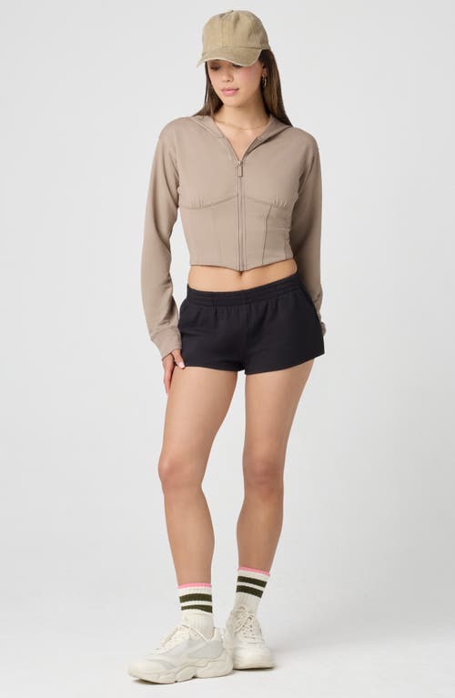 Florence By Mills Corset Zip Hoodie In Brown