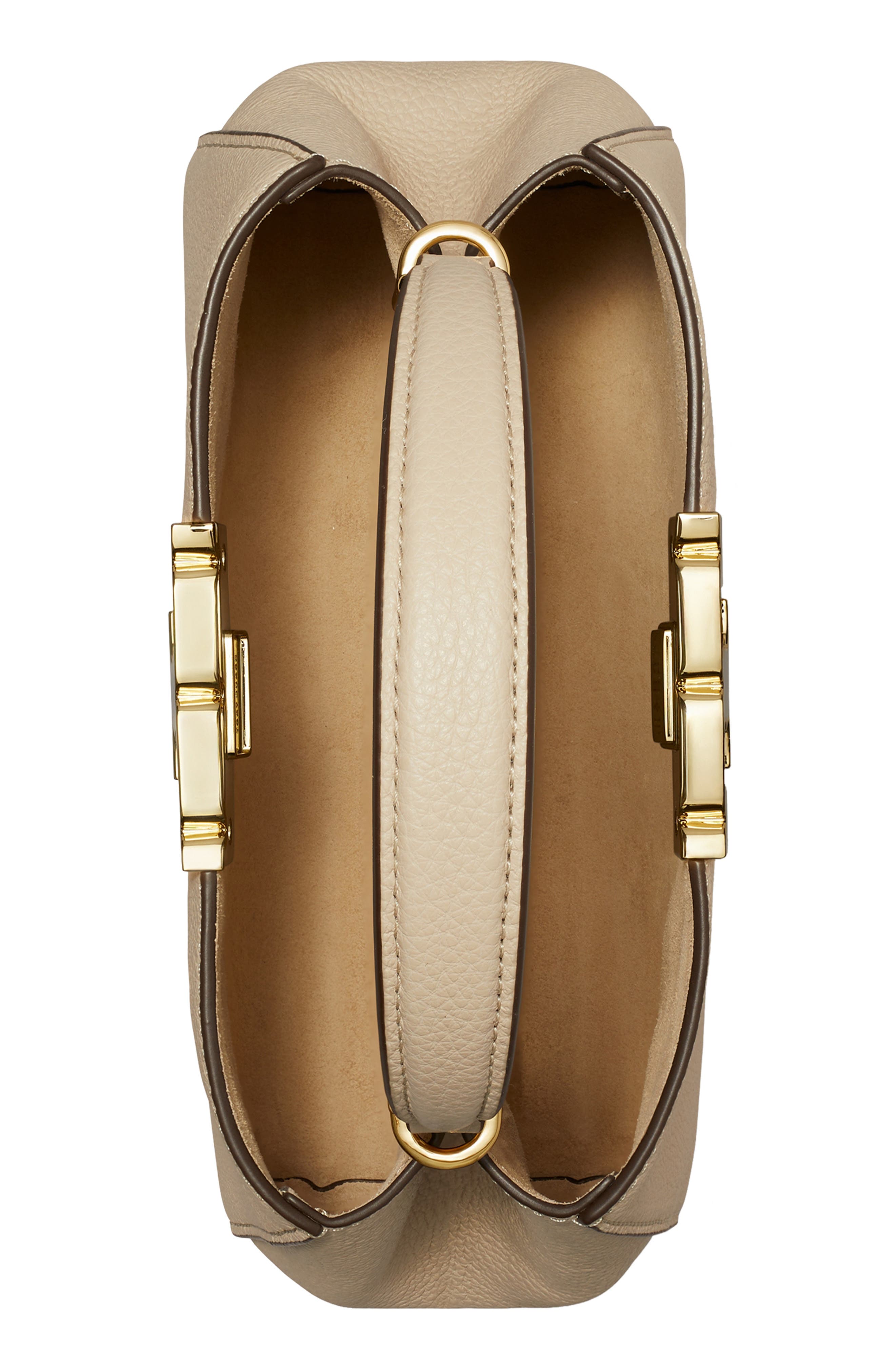 Tory Burch Mini Eleanor Soft Leather Satchel, Alternate, color, Light Stone