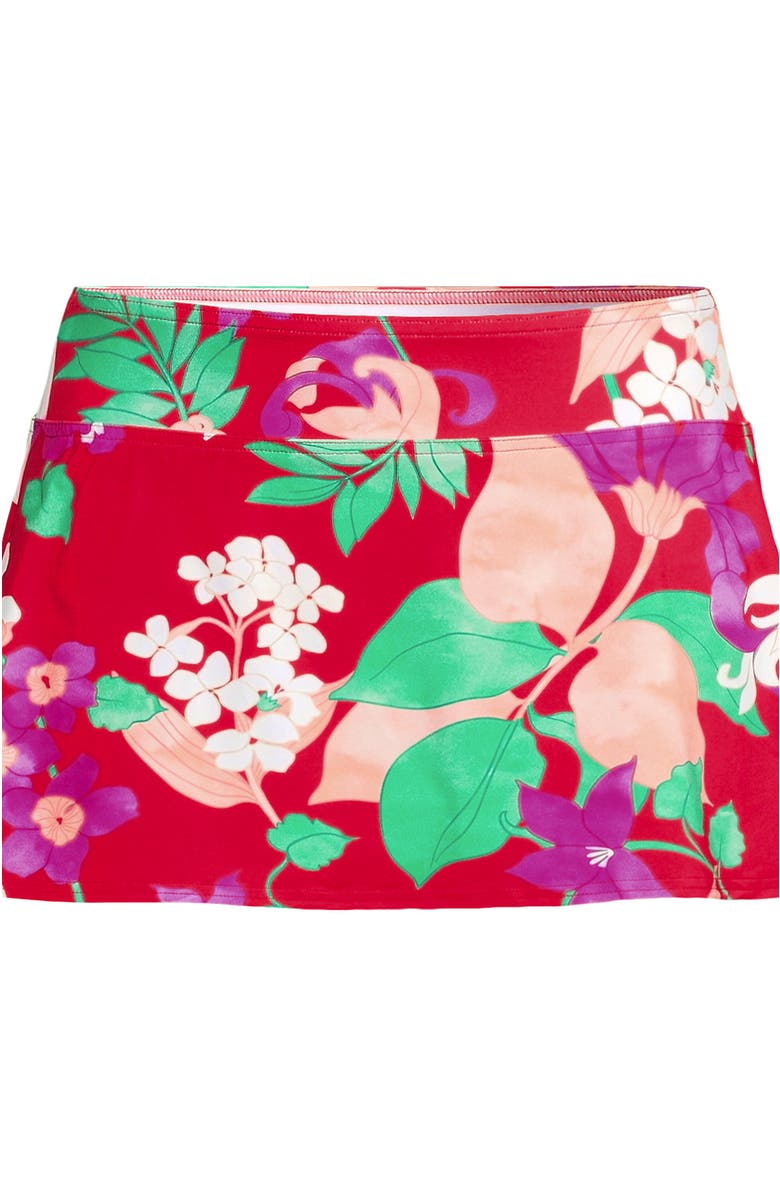 Lands
 End Mini Swim Skirt, Alternate, color, Coral Rose Lilies