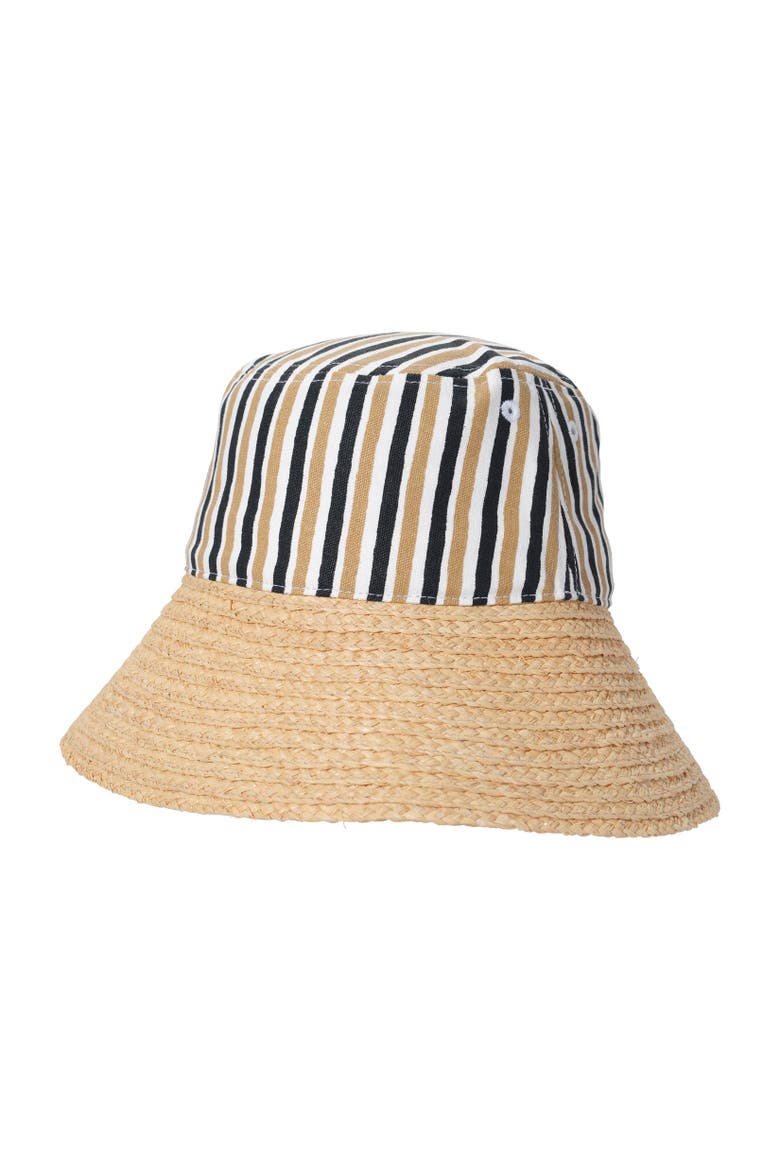 Montauk Stripe Bucket Hat, Alternate, color, Semolina