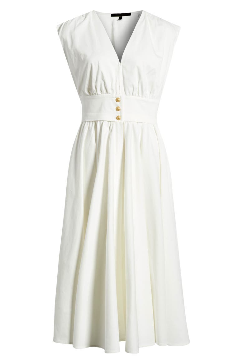 Rose Cotton Blend Midi Dress, Alternate, color, WHITE