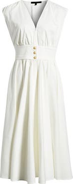 KOBI HALPERIN Rose Cotton Blend Midi Dress