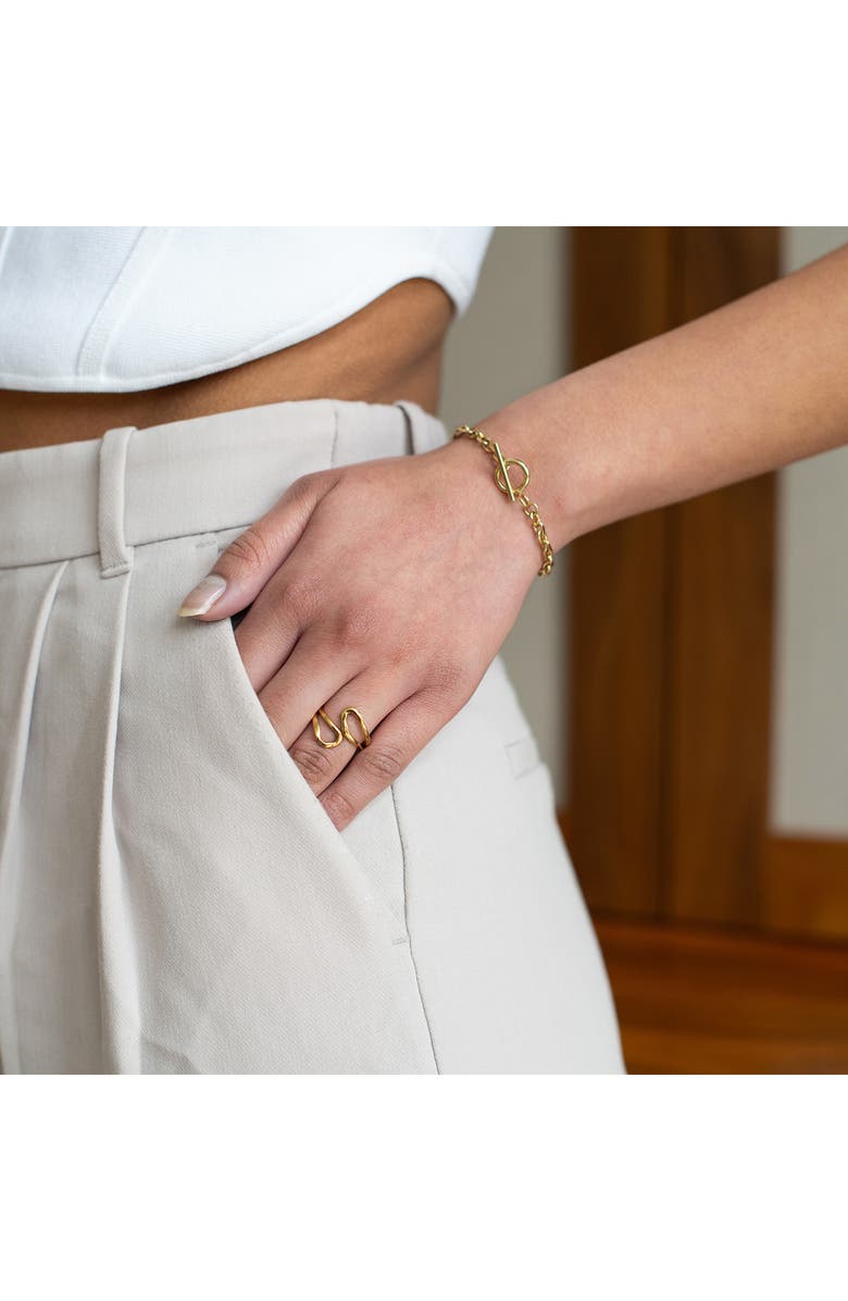 D.LOUISE Cuban Chain T Bar Bracelet, Alternate, color, Gold