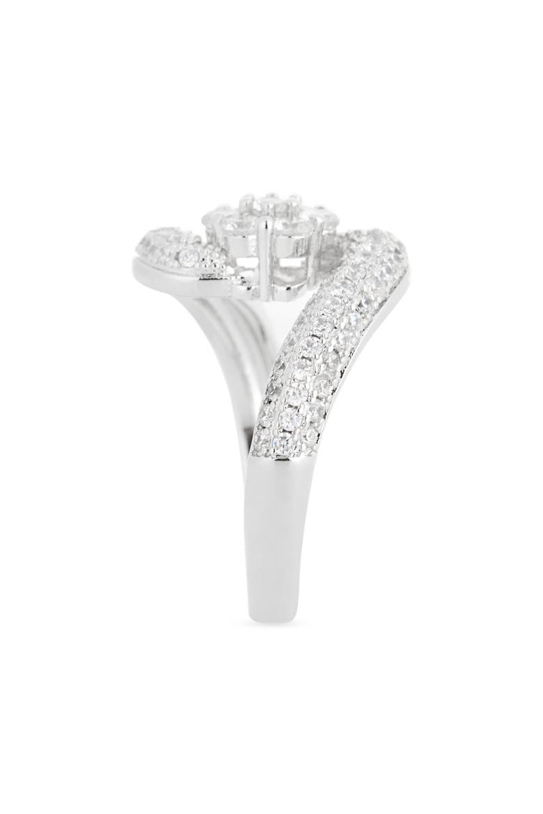 Cubic Zirconia Twisted Ring, Alternate, color, CLEAR- SILVER