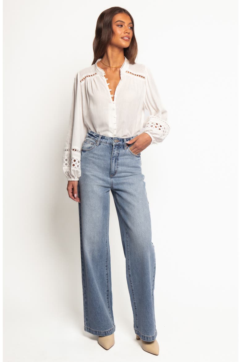 Hani Lace Shirt, Alternate, color, WHITE