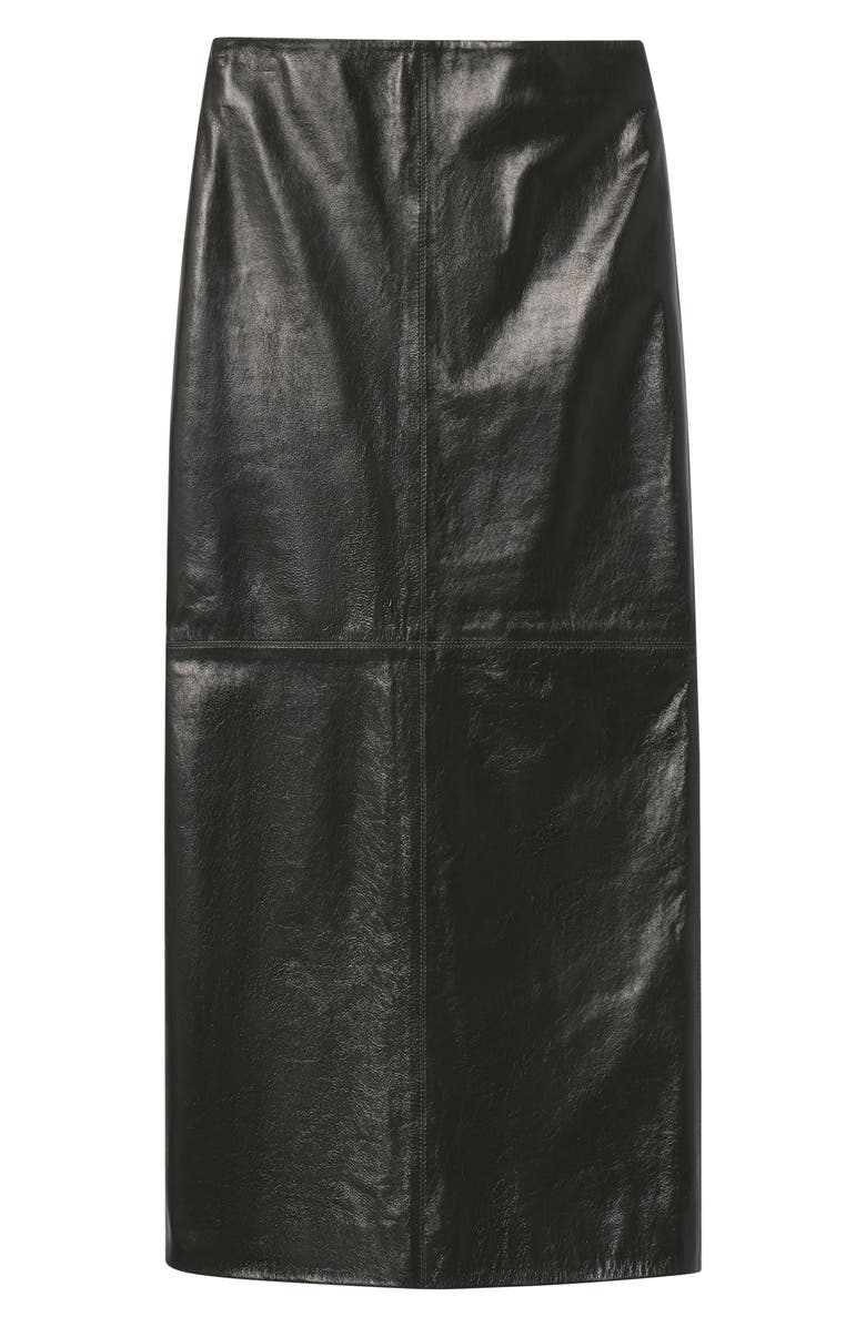 A.L.C. Marta Leather Midi Skirt, Alternate, color, Dark Green