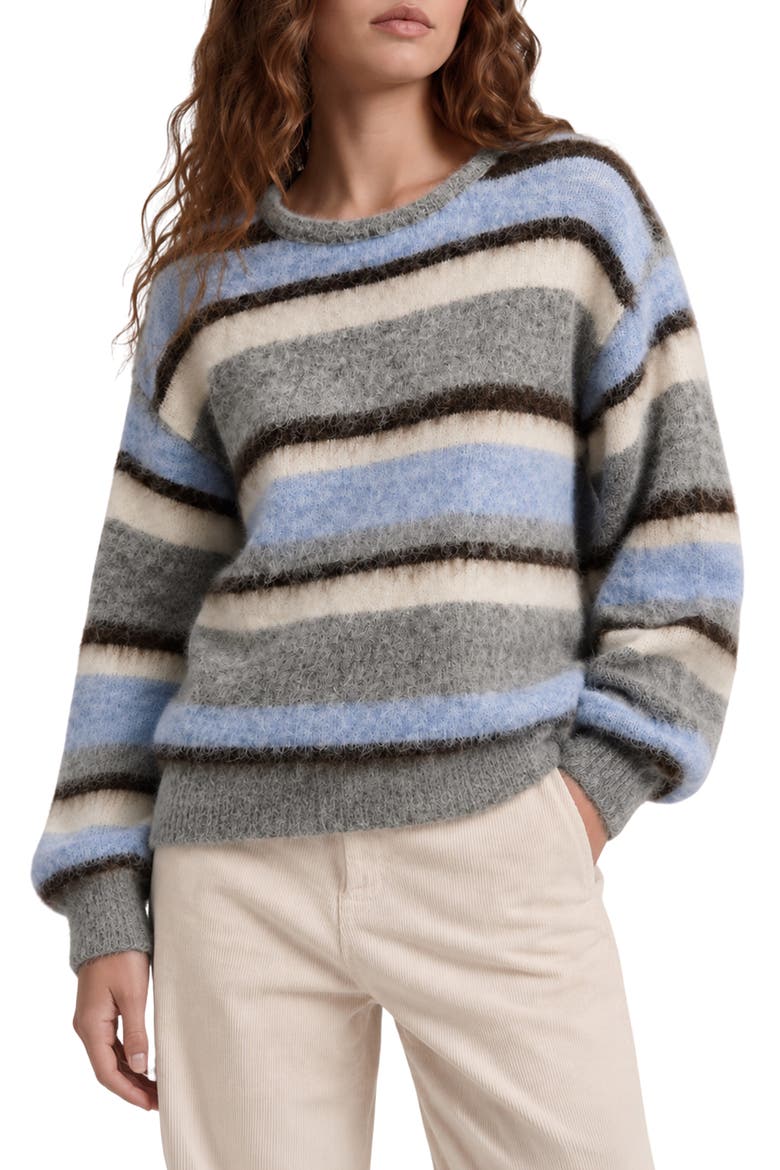Carlie Stripe Pullover Sweater, Main, color, RETRO STRIPE COZY HEATHER