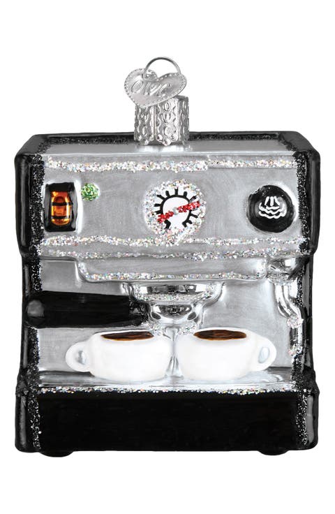 Espresso Machine Glass Ornament