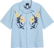 PacSun Jasmine Floral Embroidered Cotton & Linen Camp Shirt