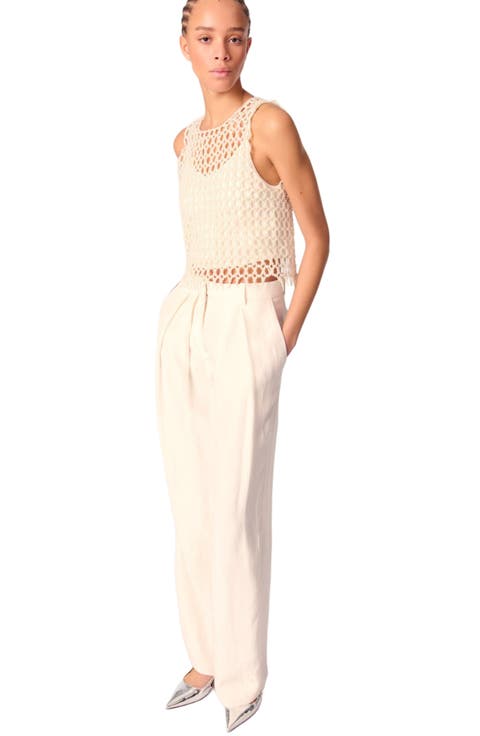 Wide-leg suit trousers