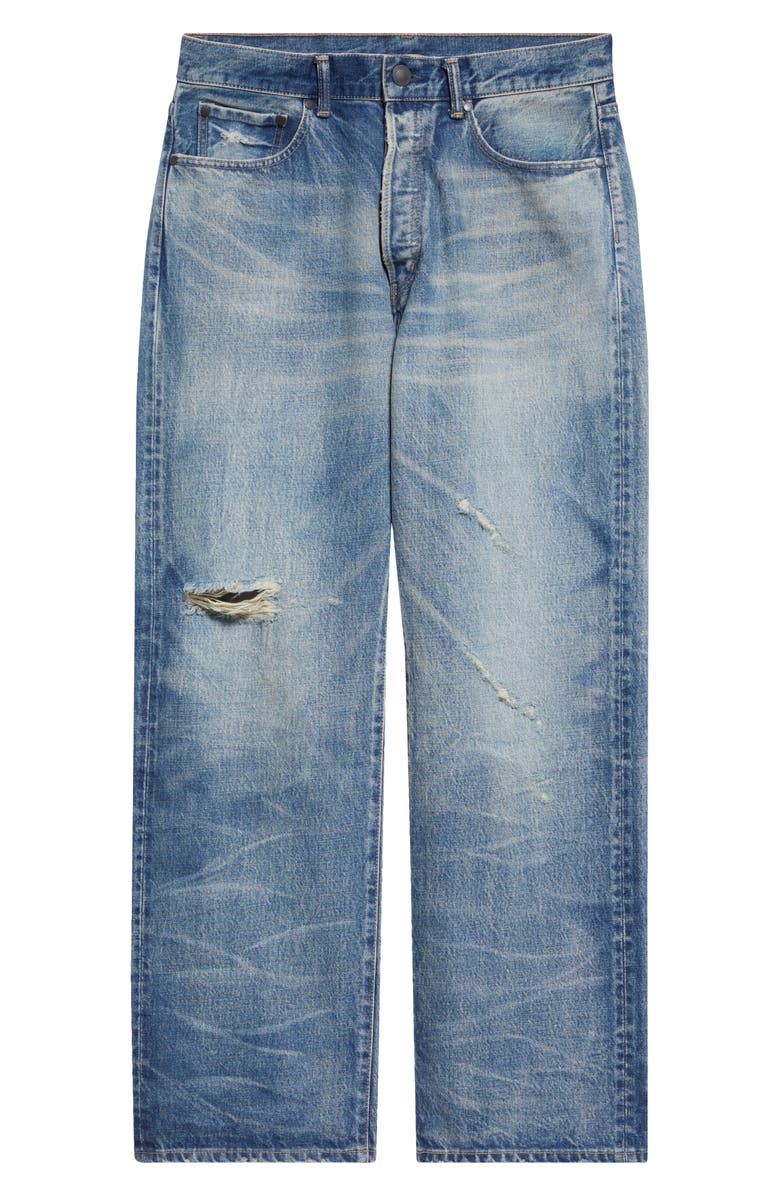 John Elliott Wyatt Ripped Wide Leg Jeans, Alternate, color, 