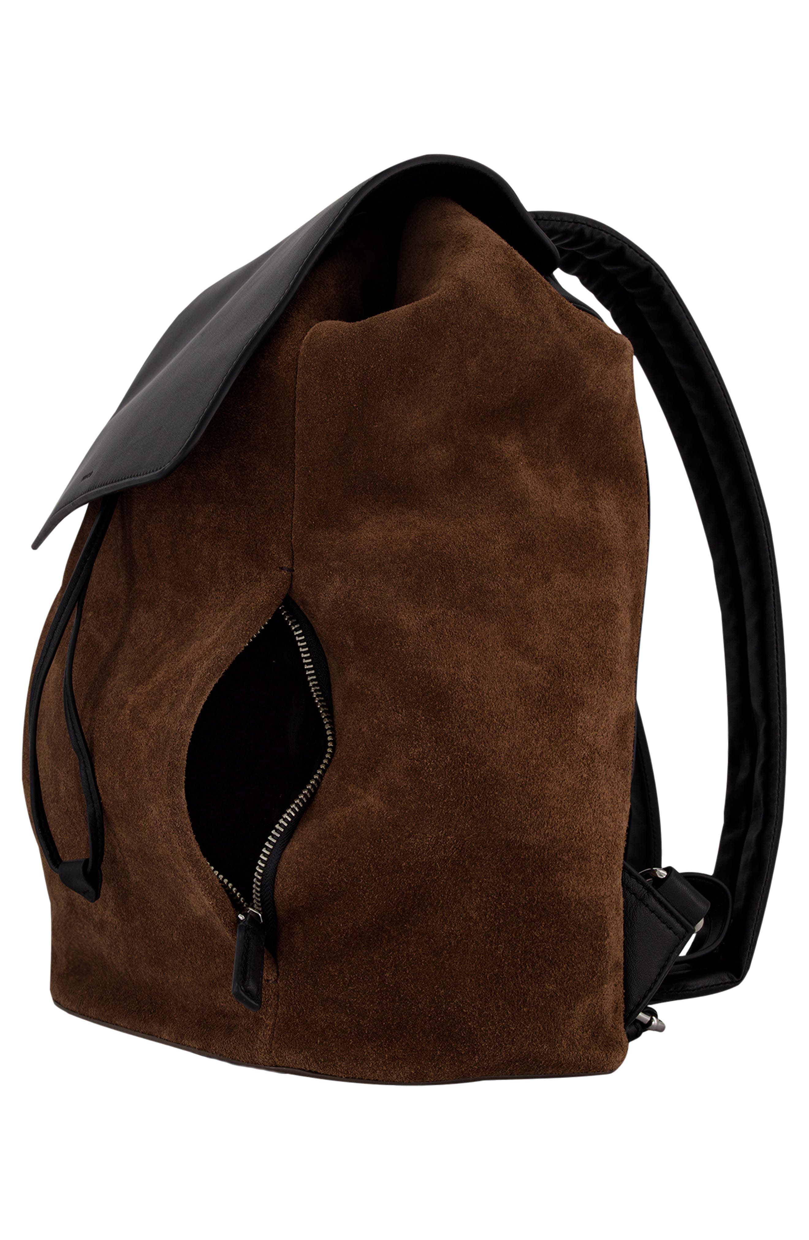 Vince Drayton Suede Flap Backpack, Alternate, color, Chocolate