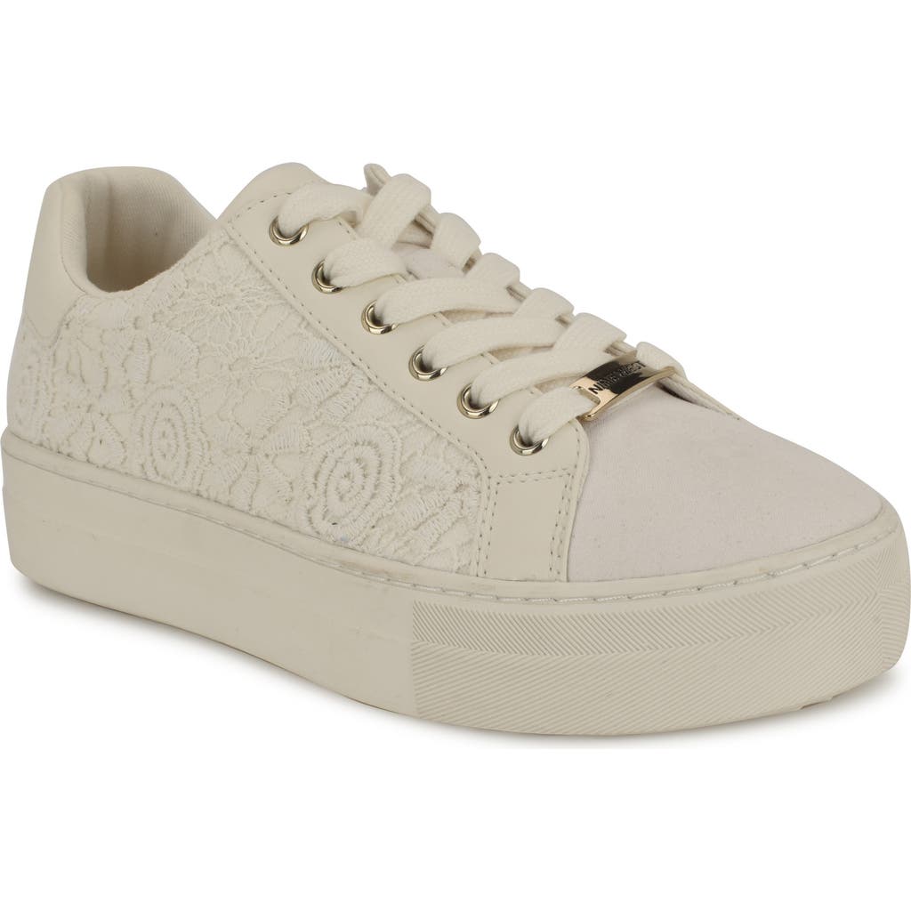 Nine West Gatsby Platform Sneaker In Chic Cream