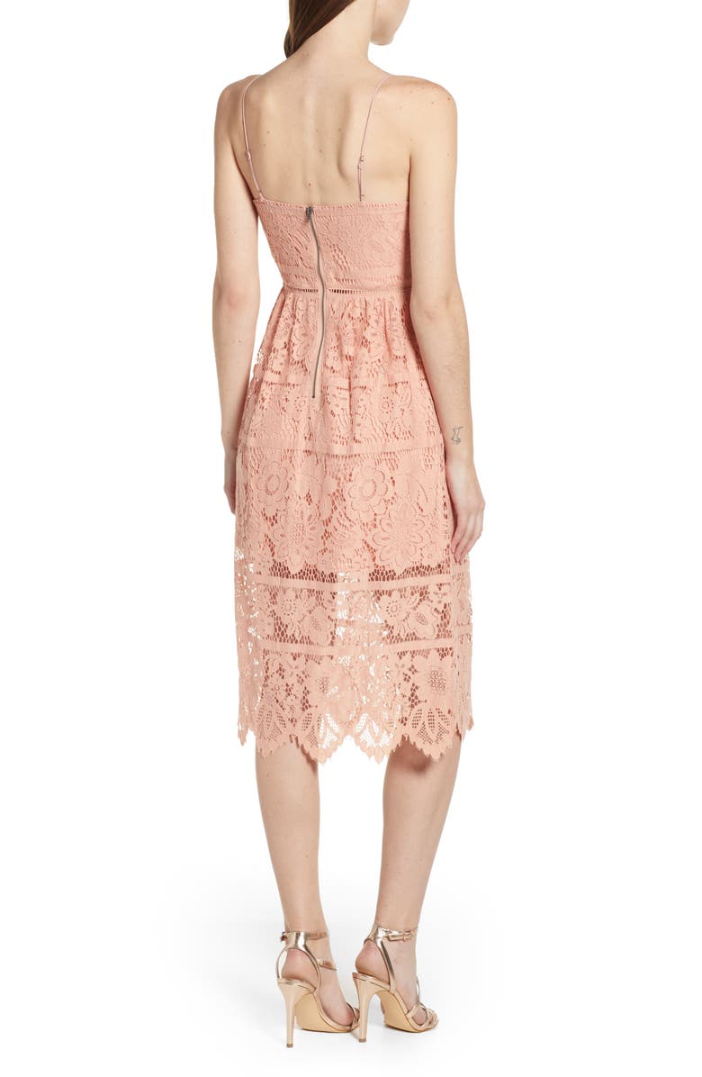 Love, Fire Cotton Blend Lace Midi Dress, Alternate, color, 