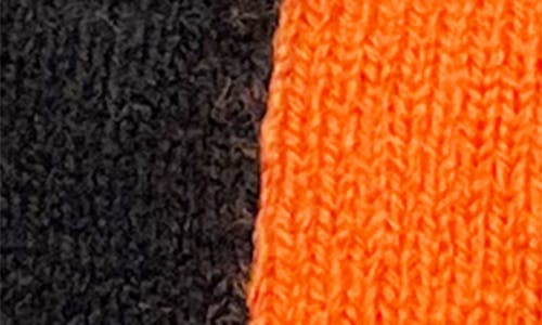 Hvman Logo Knit Beanie In Black/orange