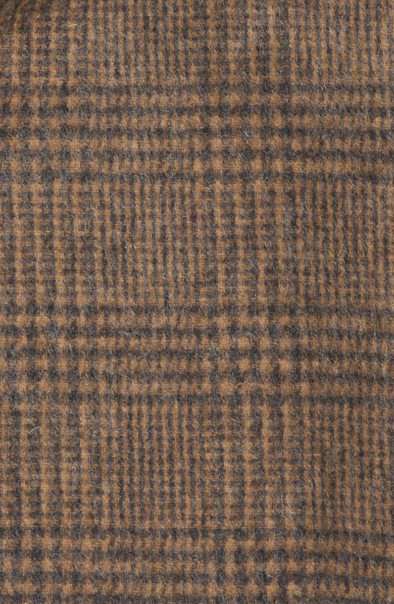 Vince Double Face Glen Plaid Scarf, Alternate, color, Heather Brown