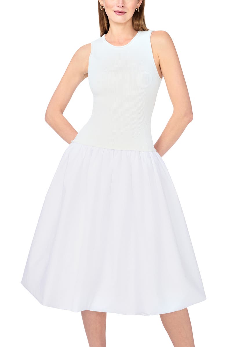 1.STATE Mixed Media Tank Midi Dress, Alternate, color, Ultra White