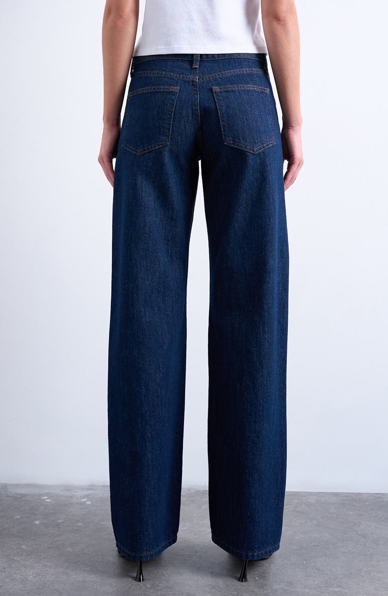 Topshop Low Rise Straight Leg Jeans, Alternate, color, Medium Blue