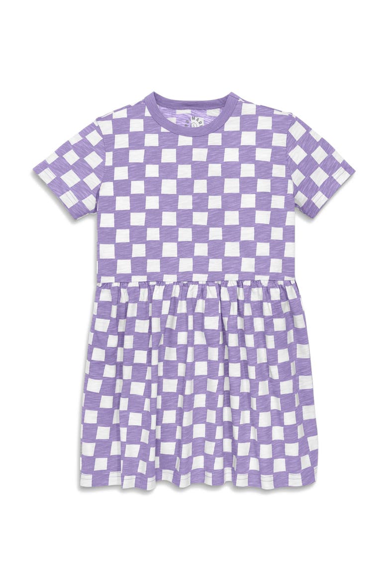 Kids Easy Dress In Checks, Main, color, Iris White Checks