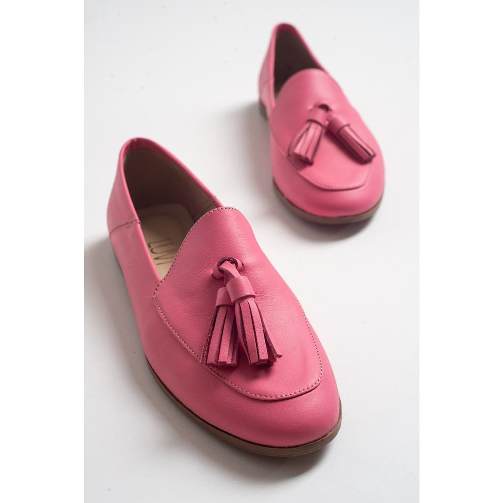 Forever & Always Shoes Mona Soft Leather Tassel Loafer In Pink Leather