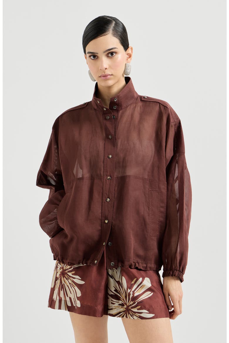 Cotton organza outerwear jacket, Main, color, Bordeaux