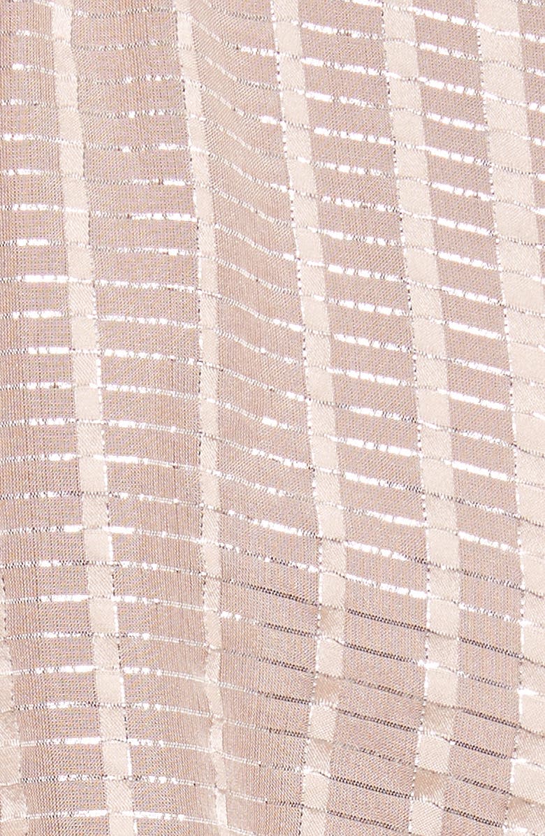 Rebecca Taylor Metallic Plaid Silk Ruffle Top, Alternate, color, 