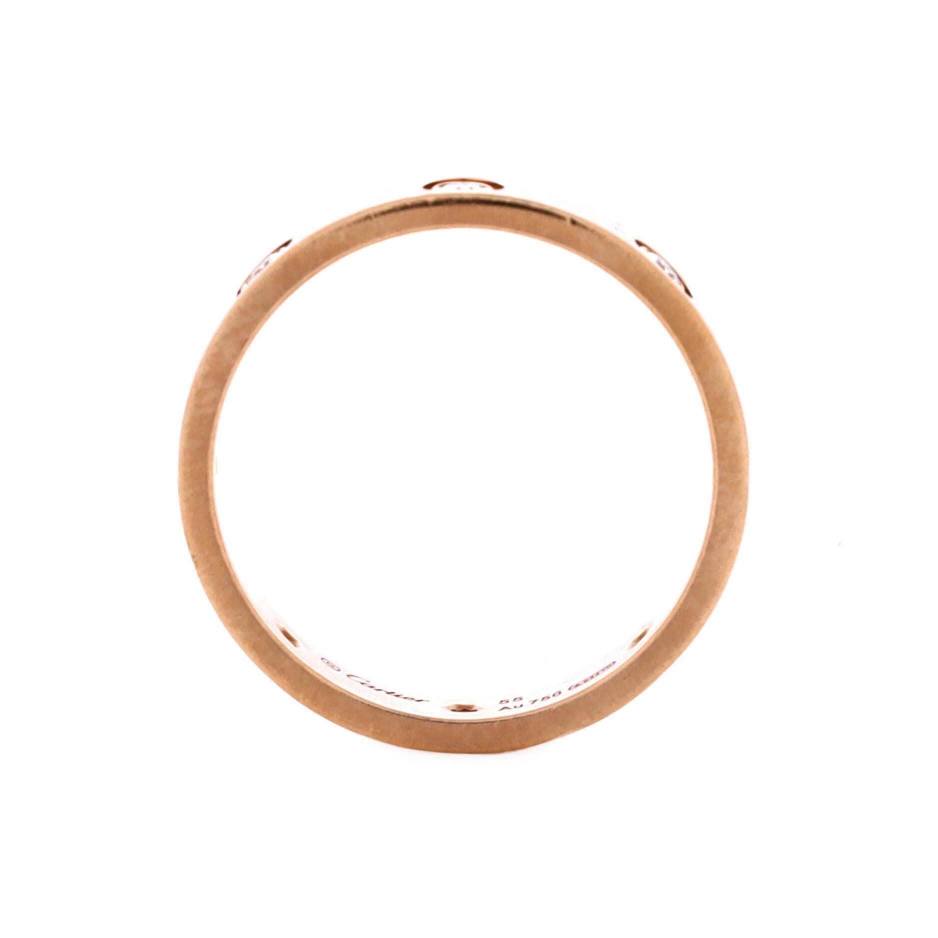 Love Wedding Band 8 Diamonds Ring 18K Rose Gold with Diamonds, Alternate, color, Metallic Gold