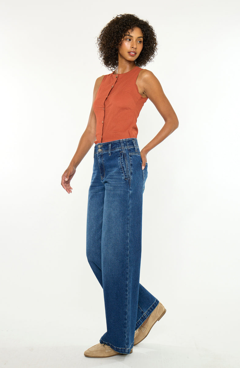 KanCan Essentials Pepper Essentials High Rise Wide Jeans, Alternate, color, Dark Wash